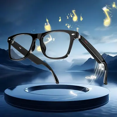 SENBONO Multifunctional Smart Glasses, Wireless Earphone Anti-blue Light Smart Glasses, Creative Smart Sports Glasses with Mi...