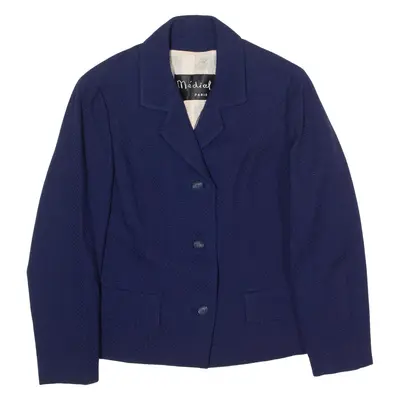 MEDIAL Womens Blazer Jacket Blue M