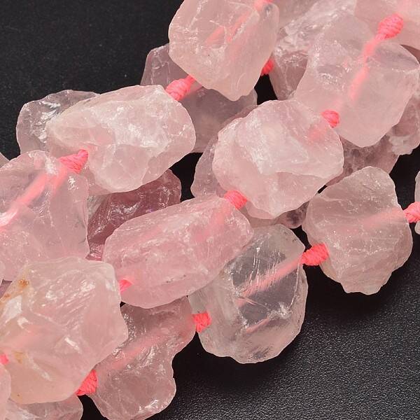 Nuggets Natural Rose Quartz Bead Strands
