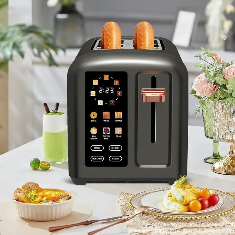 New Full Touch Toaster,Toaster 2 Slice, Stainless Toaster LCD Display&Touch Button, 50% Faster Heating Speed, 1.4'' Wide Slot...