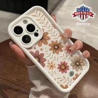 Vintage Floral Pattern Case for iPhone 16 15 14 Pro Max 13 12 11 XR XS Plus E Shockproof Drop Protection Rugged Durable Silic...
