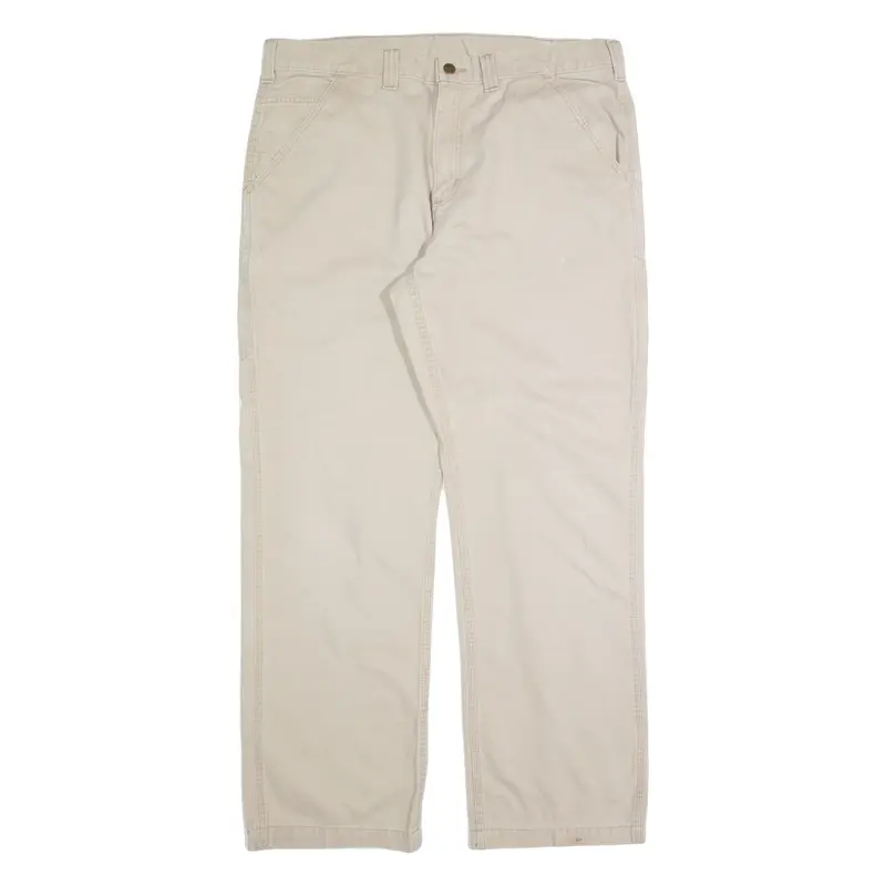 CARHARTT Workwear Mens Trousers Beige Relaxed Straight W38 L32