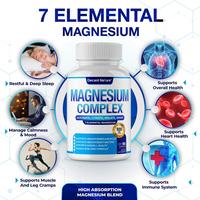 Magnesium Complex 1000mg Made with 7 Elemental Magnesium 90 Capsules Supplement Fitness Edible