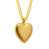 Lover Lockett Gold Heart Pendant with Chain
