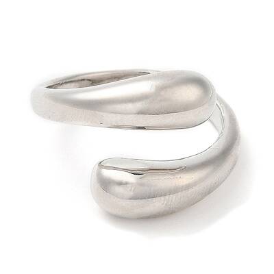 Brass Teardrop Open Cuff Ring for Women