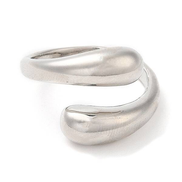 Brass Teardrop Open Cuff Ring for Women