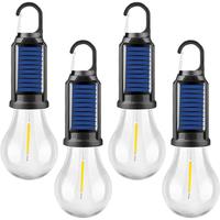 Solar Rechargeable Hooked Camping Light Vintage Outdoor Tent Camping Ambient Light Multi-functional Household Tungsten Lights