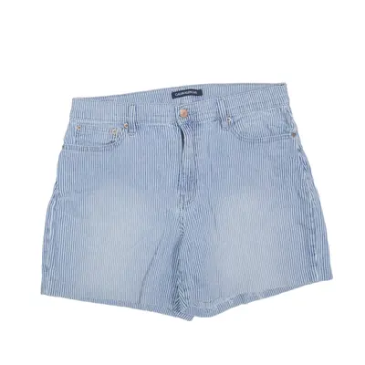CALVIN KLEIN Chino Shorts Blue Regular Pinstripe Womens M W32