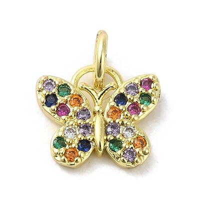 Real 18K Gold Plated Brass Pave Cubic Zirconia Pendants
