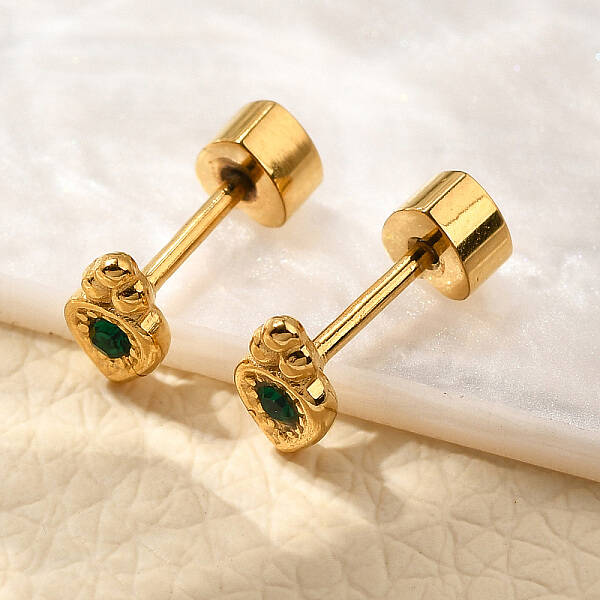 Ion Plating(IP) 304 Stainless Steel Stud Earrings