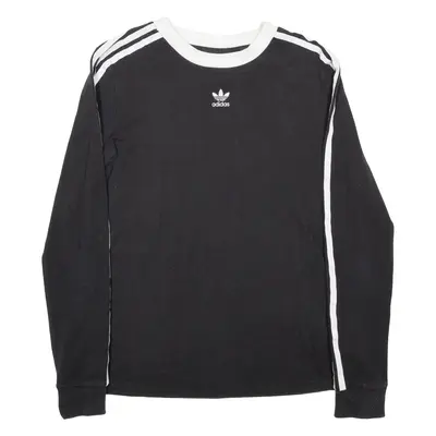 ADIDAS Womens T-Shirt Black Long Sleeve UK 8