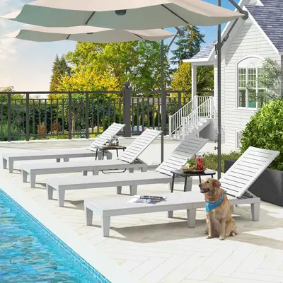 YITAHOME 1PC/2PCS Chaise Outdoor Lounge Chairs with Adjustable Backrest, Sturdy Loungers for Patio & Poolside, Easy Assembly ...