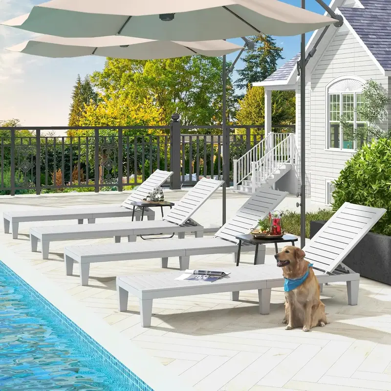 YITAHOME 1PC/2PCS Chaise Outdoor Lounge Chairs with Adjustable Backrest, Sturdy Loungers for Patio & Poolside, Easy Assembly ...