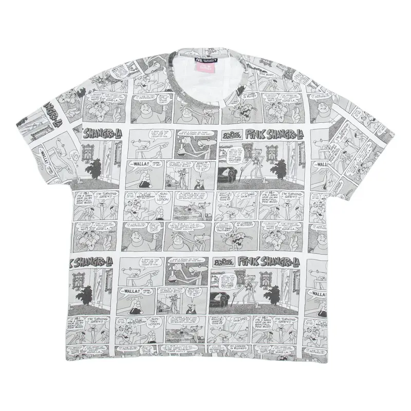 ZARA Pink Panther Comic Mens T-Shirt Grey L