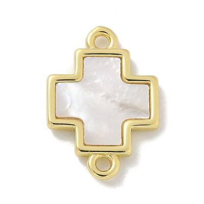 Brass Pave Shell Connector Charms