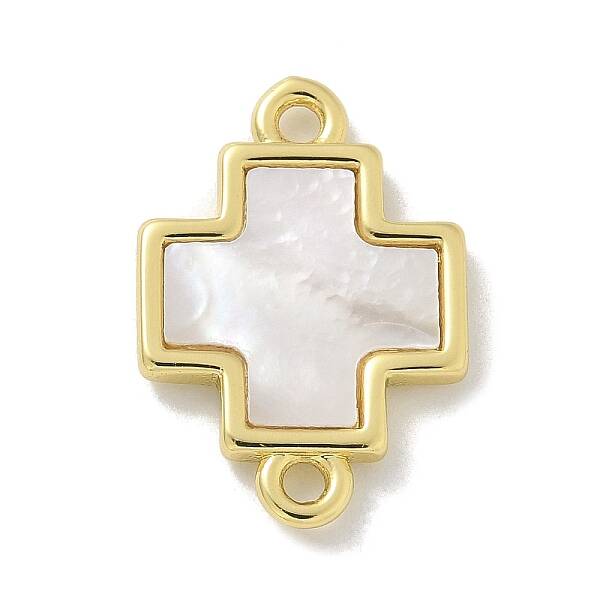 Brass Pave Shell Connector Charms