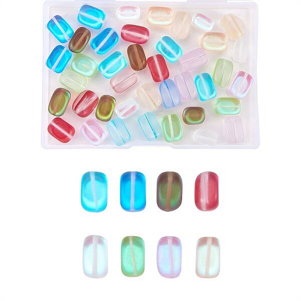 48Pcs 8 Colors Synthetic Moonstone Beads Strands