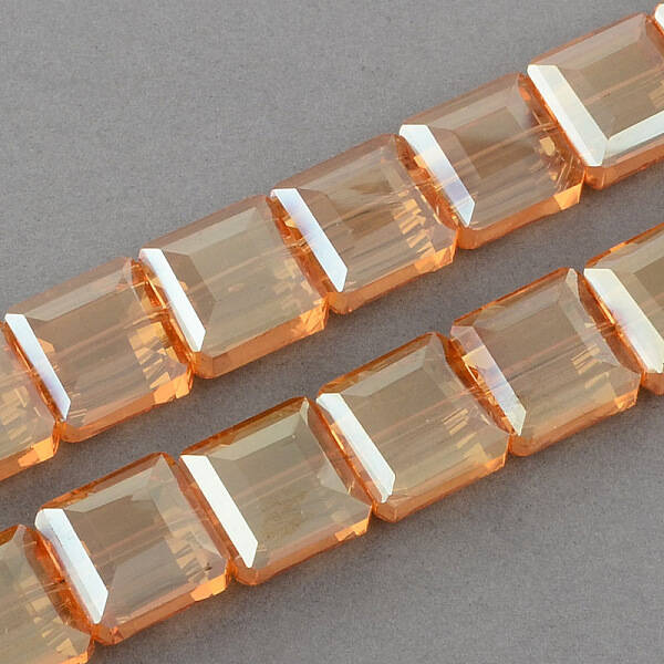 Electroplate Faceted Transparent Glass Beads Strands