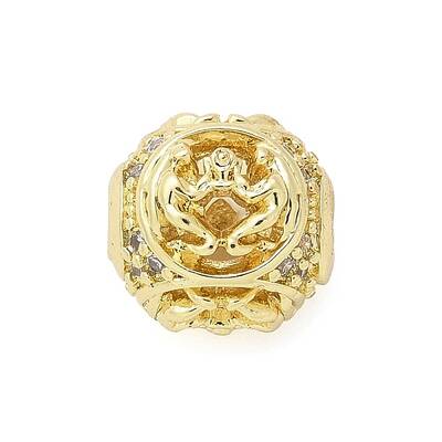 Brass Micro Pave Cubic Zirconia Beads