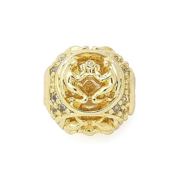 Brass Micro Pave Cubic Zirconia Beads