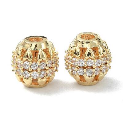 Brass Clear Cubic Zirconia Beads