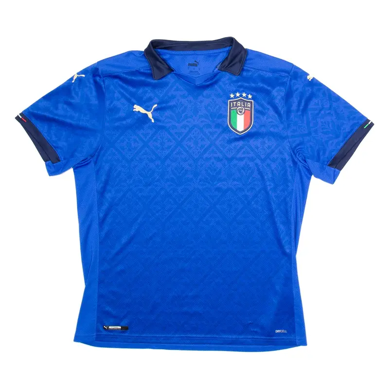 PUMA Italia Mens Football Shirt Jersey Blue V-Neck L