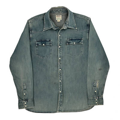 Levis Denim Shirt - Large Acid Wash Cotton