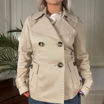 Benetton Jacket - Small Beige Cotton Blend