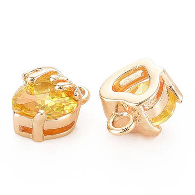 Brass Micro Pave Cubic Zirconia Charms