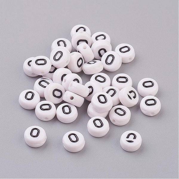 Flat Round with Letter O Acrylic Beads