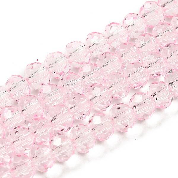 Transparent Baking Paint Glass Beads Strands