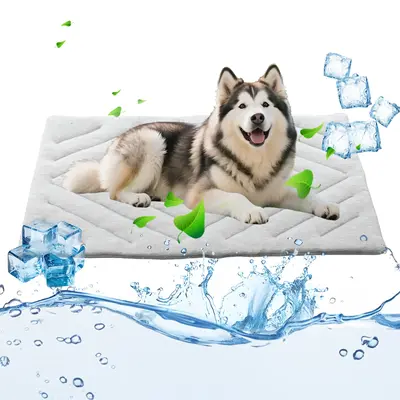 BECROWM Dog Cooling Mat Self Coolings Foldable Cooling Pad for Dog in Summer Coolings Mat for Dogs and Cats Machine Washable ...