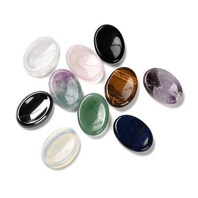 Natural & Synthetic Mixed Gemstone Oval Worry Stone