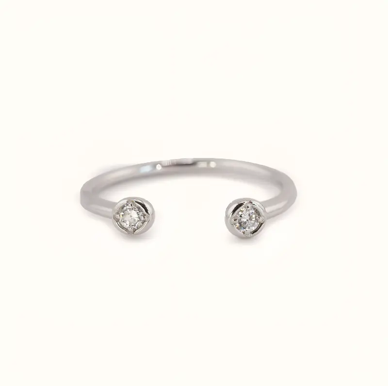 Open Cuff Ring | White Gold