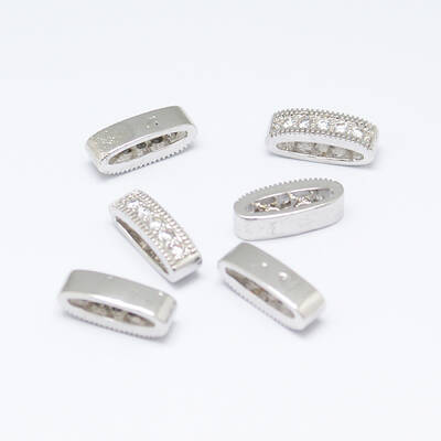 Oval Brass Micro Pave Cubic Zirconia Multi-Strand Links