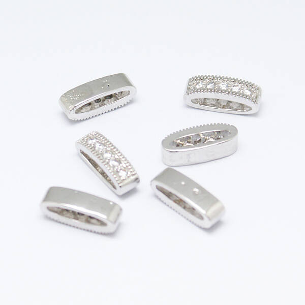 Oval Brass Micro Pave Cubic Zirconia Multi-Strand Links