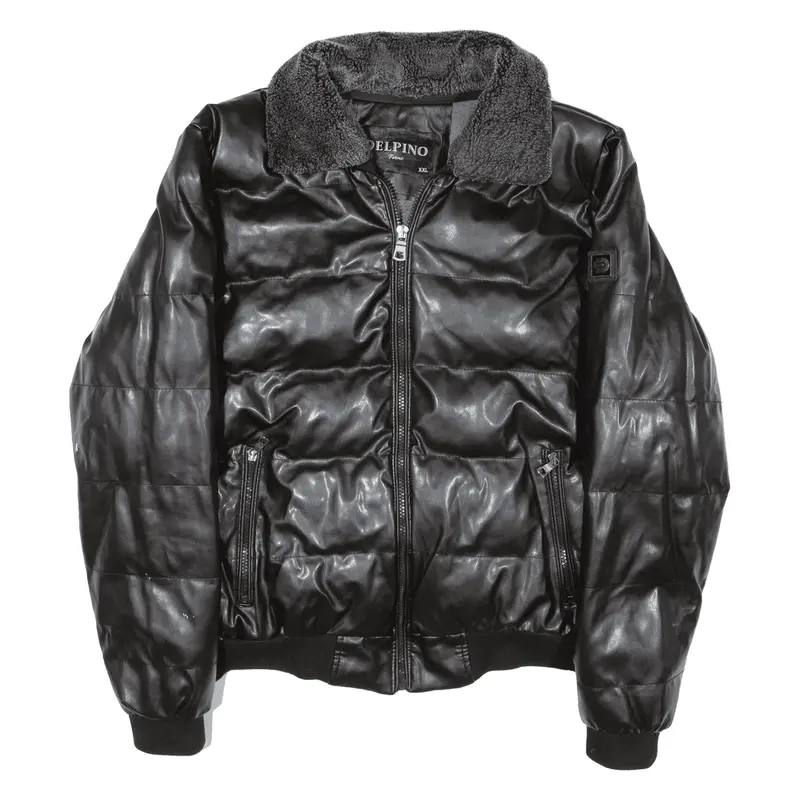 DELPINO Insulated Bomber Jacket Black Womens 2XL