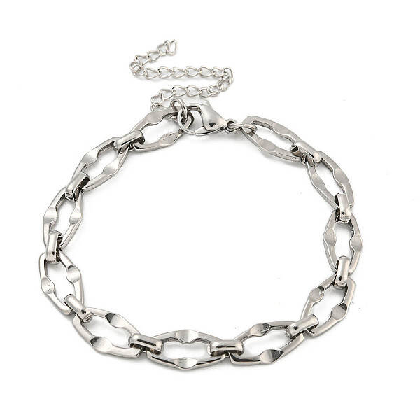 Non-Tarnish 304 Stainless Steel Dapped Chains Bracelets for Men & Women