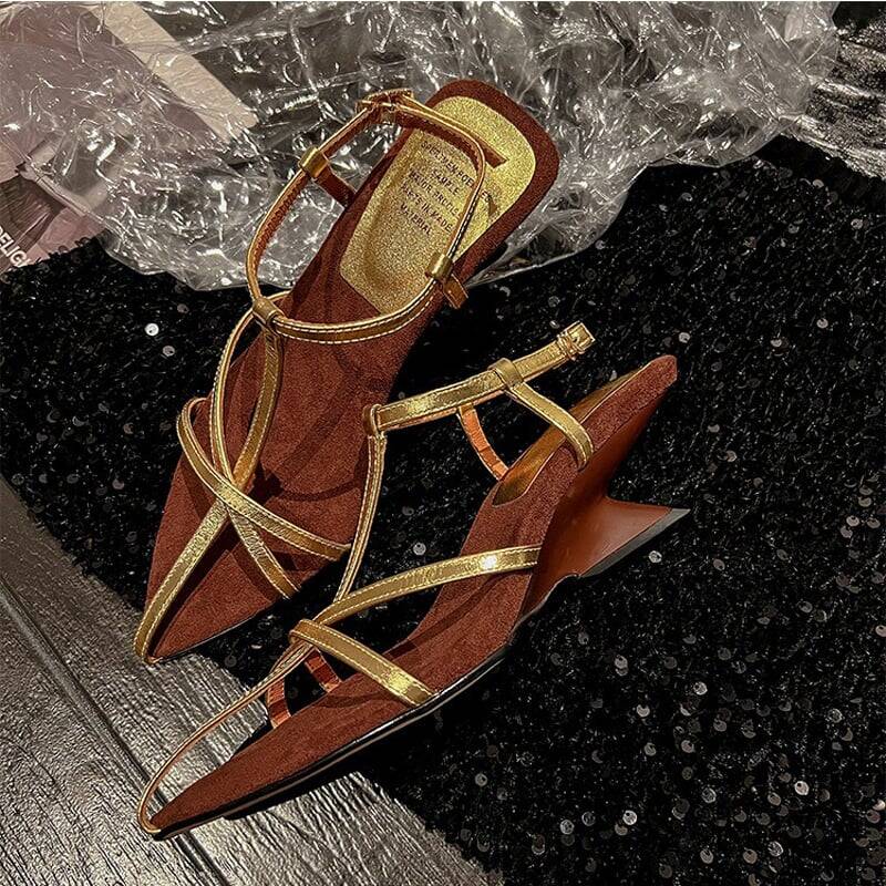 CHIKO Amelie Square Toe Wedge T-Strap Shoes