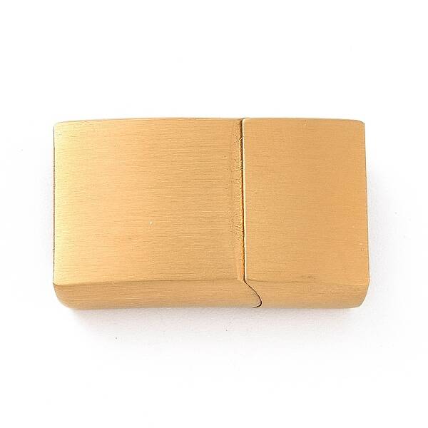 Ion Plating(IP) 304 Stainless Steel Rectangle Magnetic Clasps with Glue-in Ends