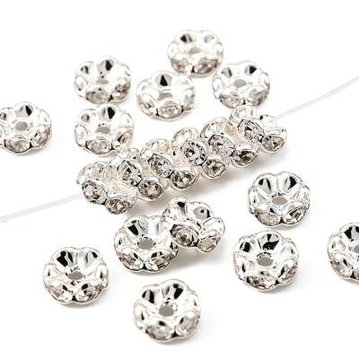 Brass Rhinestone Spacer Beads