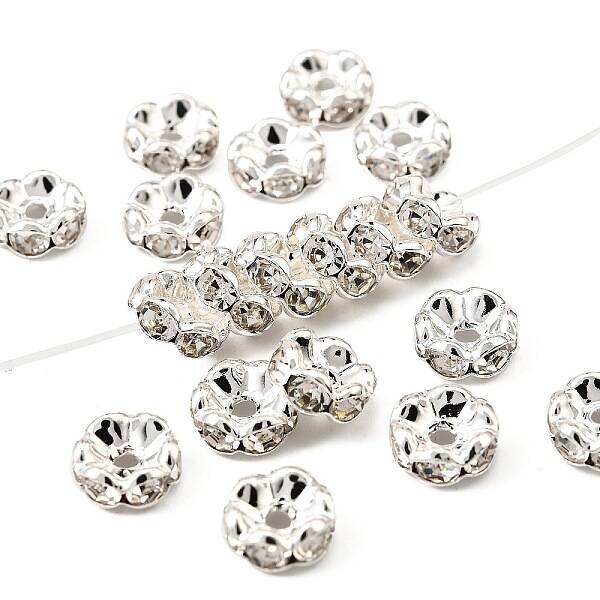 Brass Rhinestone Spacer Beads