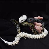 3D Printed Snake Model, 1 Count Lifelike Joints Movable Snake Model Toy, Desktop Ornament, Home Decor for Living Room, Birthd...