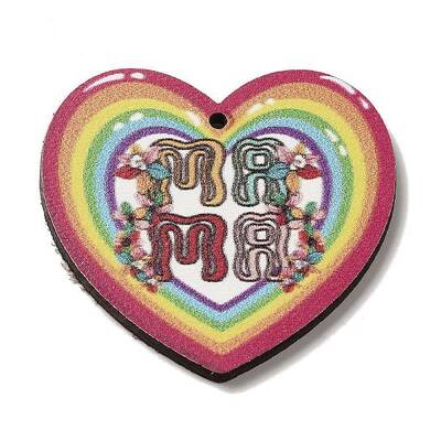 Mother's Day Theme Wooden Pendants