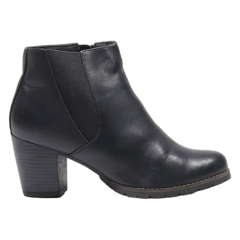 CLARKS Ankle Boots Black Leather Womens UK 6.5
