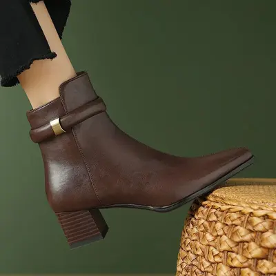 CHIKO Vianna Pointy Toe Block Heels Ankle Boots