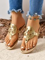 Women's Fashionable Plain Color Slides, Casual Comfortable Flat Sandals for Summer, Non-slip Toe & Foot Clip Slides for Work,...