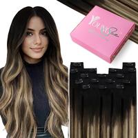 YoungSee Thick Hair Extensions Clip in Natural Hair Clip in Hair Extensions Real Human Hair to Add Volume and Length dealsfor...
