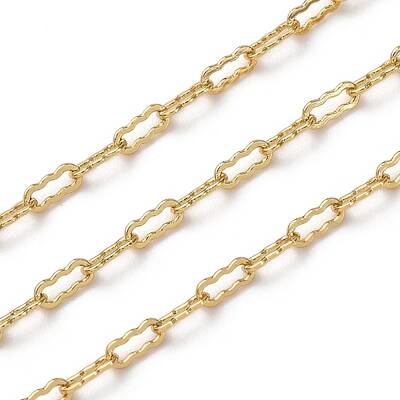 Brass Wavy Oval Link Chains