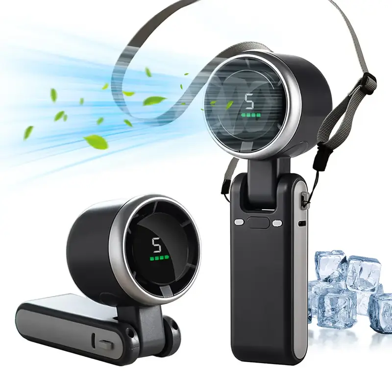 Portable Handheld Turbo Fan, 5 Gear Wind, 3600mAh Battery Operated, 3 IN 1 Hand Fan Rechargeable with Air Turbo Tech Cooling ...